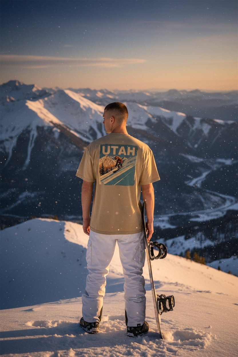 801 Utah Snowboard Oversized faded t-shirt