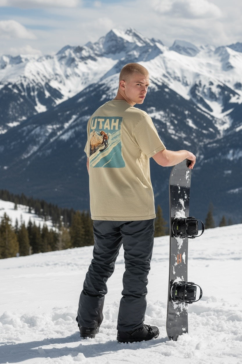 801 Utah Snowboard Oversized faded t-shirt