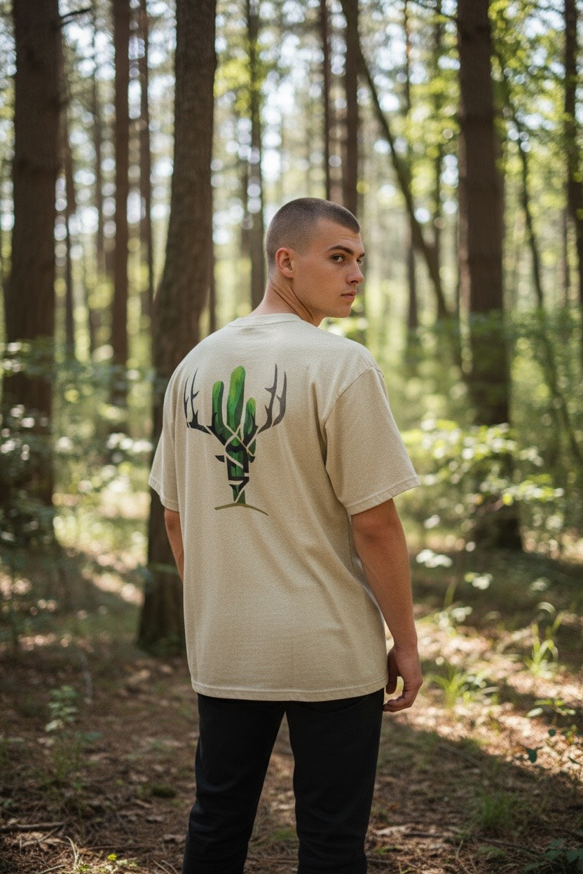 Cactus Camo Desert Buck Oversized Faded T-Shirt
