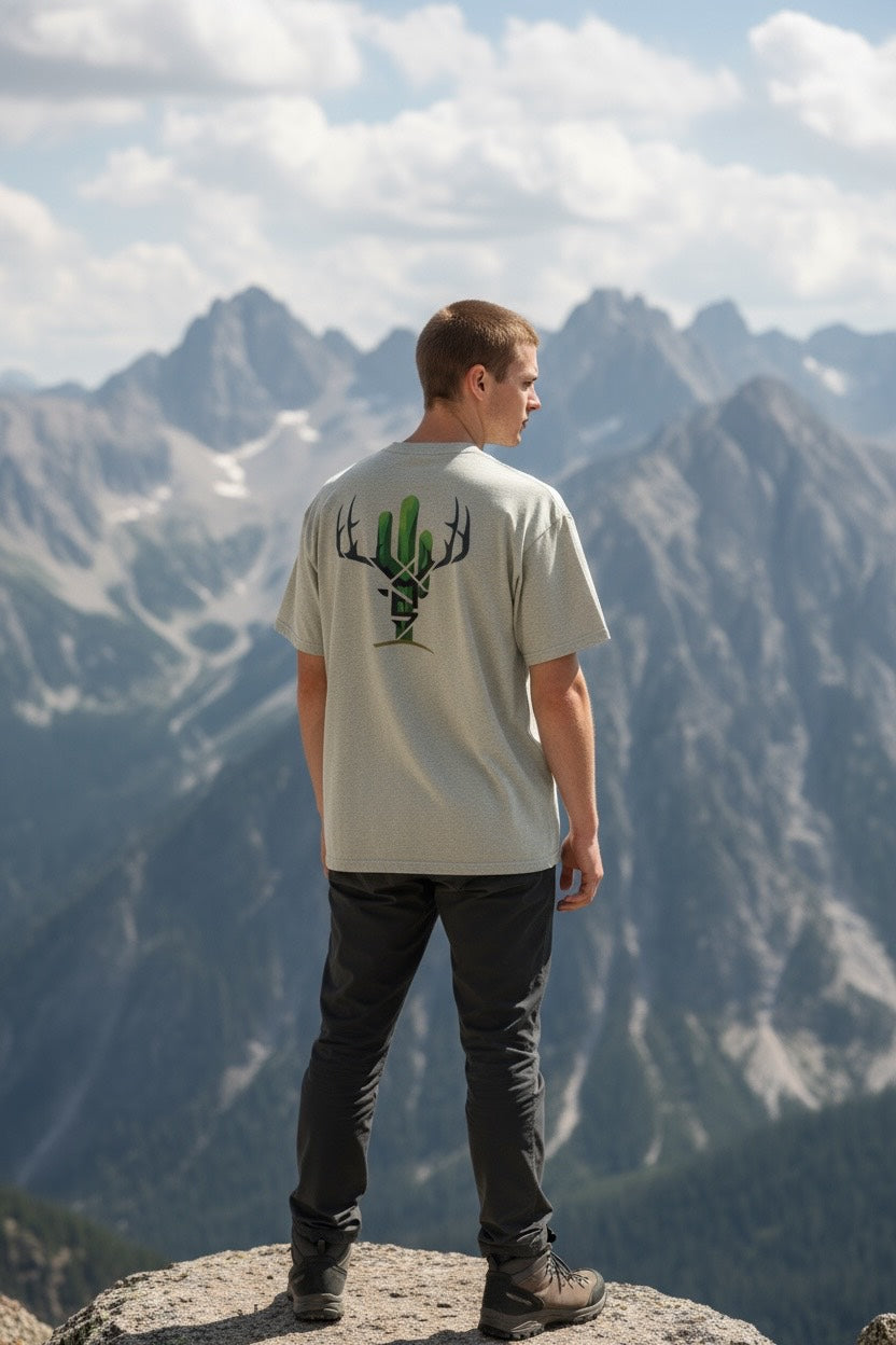 Cactus Camo Desert Buck Oversized Faded T-Shirt