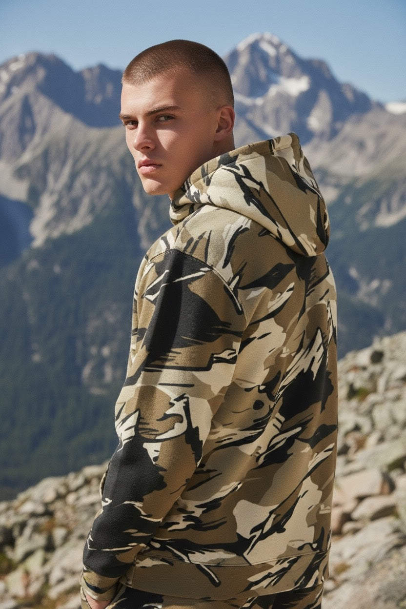 Tus camo cotton hoodie