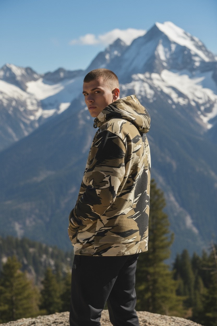 Tus camo cotton hoodie