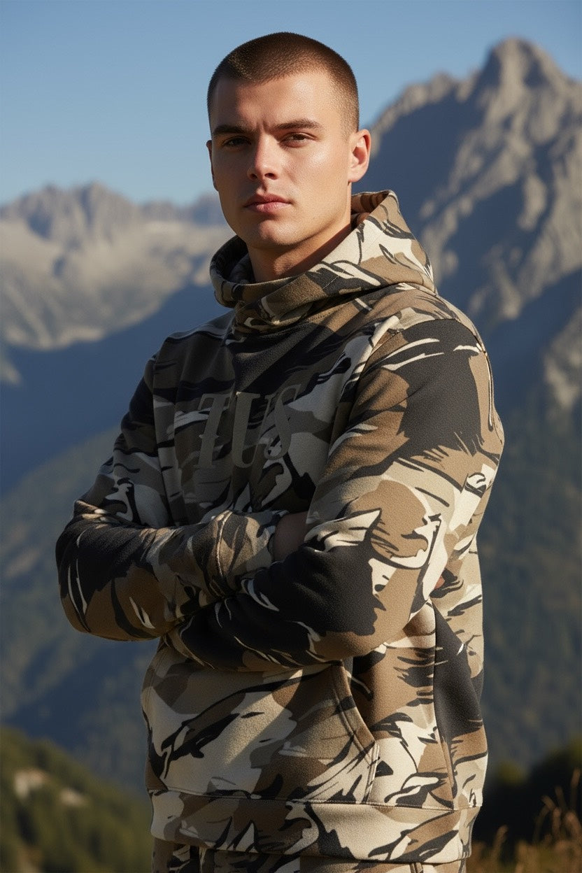 Tus camo cotton hoodie
