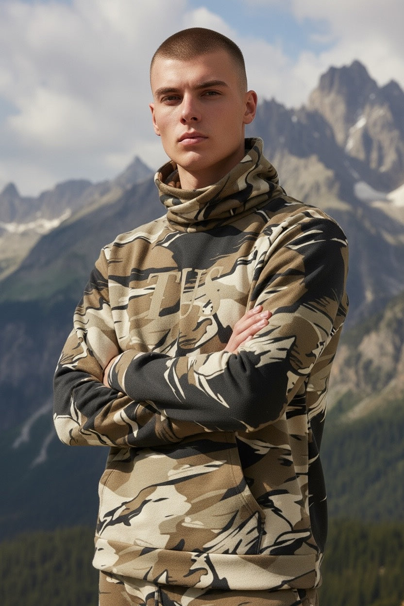 Tus camo cotton hoodie